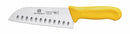Thunder Santoku Knife, 7" Blade, Hollow Ground, Yellow Polypropylene Handles, German Steel, NSF, Each