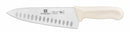 Thunder Chef's Knife, 8" Blade, Hollow Ground, White Polypropylene Handles, German Steel, NSF, Each