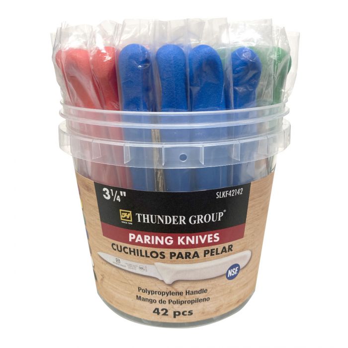 Thunder Paring Knife, 3-1/4" Blade, Assorted Color handle, NSF, Pack of 42