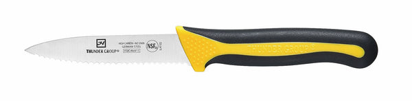 Thunder Serrated Paring Kinfe, 3-1/2" Blade,Soft-Grip Handles, 2 Piece/Pack, German Steel, NSF, Each