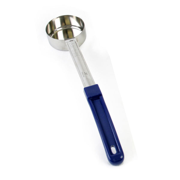 Thunder 2 oz, 13" x 2-5/8" x 1-3/4", Solid Portion Controller, Blue Color, Stainless Steel Body (1mm Thickness) with Polypropylene Handle, Two-Piece Construction, Each