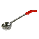 Thunder 2 oz, 13" x 2-5/8" x 1-3/4", Perforated Portion Controller, Red Color, Stainless Steel Body (1mm Thickness) with Polypropylene Handle, One-Piece Construction, Each