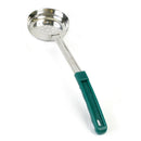 Thunder 6 oz, 14-1/4" x 4" x 2", Perforated Portion Controller, Green Color, Stainless Steel Body (1mm Thickness) with Polypropylene Handle, Two-Piece Construction, Each