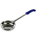 Thunder 8 oz, 15-3/8" x 4-5/8" x 1-1/4", Perforated Portion Controller, Blue Color, Stainless Steel Body (1mm Thickness) with Polypropylene Handle, One-Piece Construction, Each