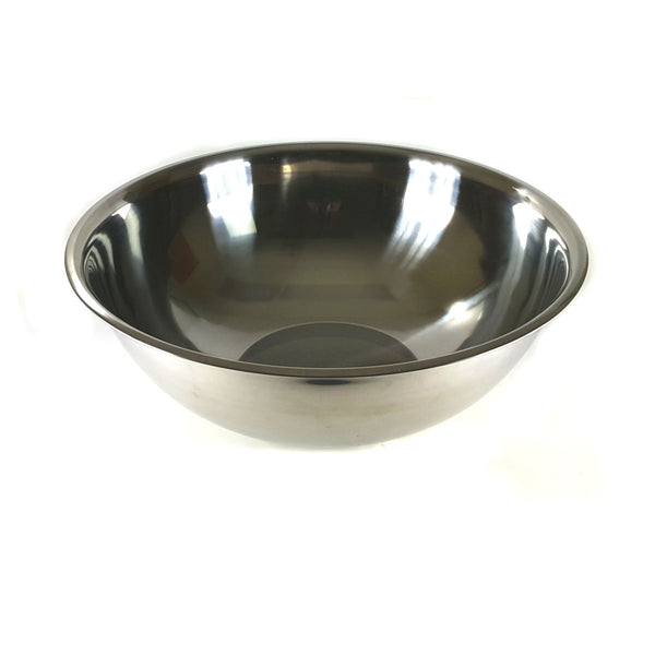 Thunder 20 qt, 19" Diameter x 5-6/7" Height, Flat Base Mixing Bowl with curved lip, Stainless Steel, True 22 Gauge, 0.8mm Thickness, Heavy-Duty, Each