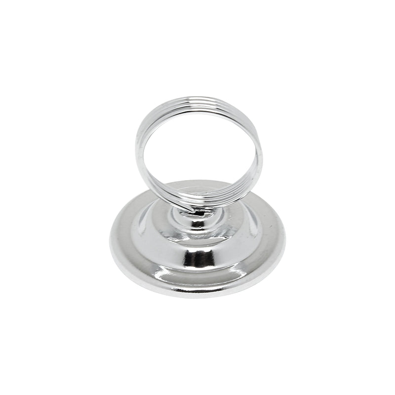 Thunder 2-1/4" Diameter base with 2" Diameter Ring, Card Holder, Steel Wire Ring and Nickel-Plated Base, Each