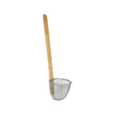Thunder 5-1/2" Diameter x 4-7/8" Height, Noodle Skimmer, Stainless Steel Mesh with 16-7/8" Bamboo Handle, Each