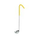 Thunder 1 oz, One-Piece Construction Stainless Steel Ladle, Yellow Handle, Each