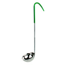 Thunder 4 oz, One-Piece Construction Stainless Steel Ladle, Green Handle, Each