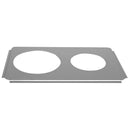 Thunder 20-7/8" x 12-7/8", One 6-1/12" and One 8-1/2 Hole Adaptor Plate, fits 4 qt and 7 qt Inset Pans, Stainless Steel, Each