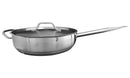 Thunder 5 qt, 12-3/8" Diameter x 3" Height, 10-5/8" Welded Hollow Handle and 2-1/8" Helper Handle, SautŽ Pan with Lid, Stainless Steel, NSF, Each