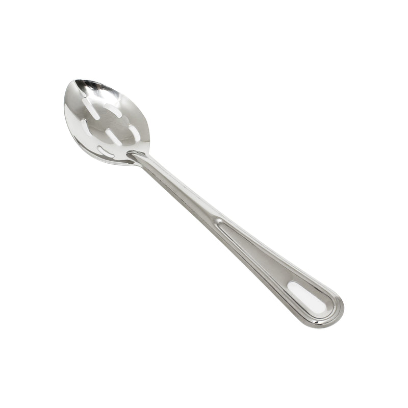 Thunder 4-1/8" x 2-5/8", 8-7/8" Handle, Slotted Basting Spoon, Slot Sizes: 1" x 1/4", 7/8" x 1/4" & 2/3" x 1/4", Heavy-Duty, Each