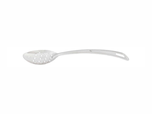 Thunder 4" x 2-3/4", 7-1/4" Handle, Perforated Curved Basting Spoon, Perforated Hole Sizes: 1/4" Diameter x 1/8" Diameter, Heavy-Duty, Each
