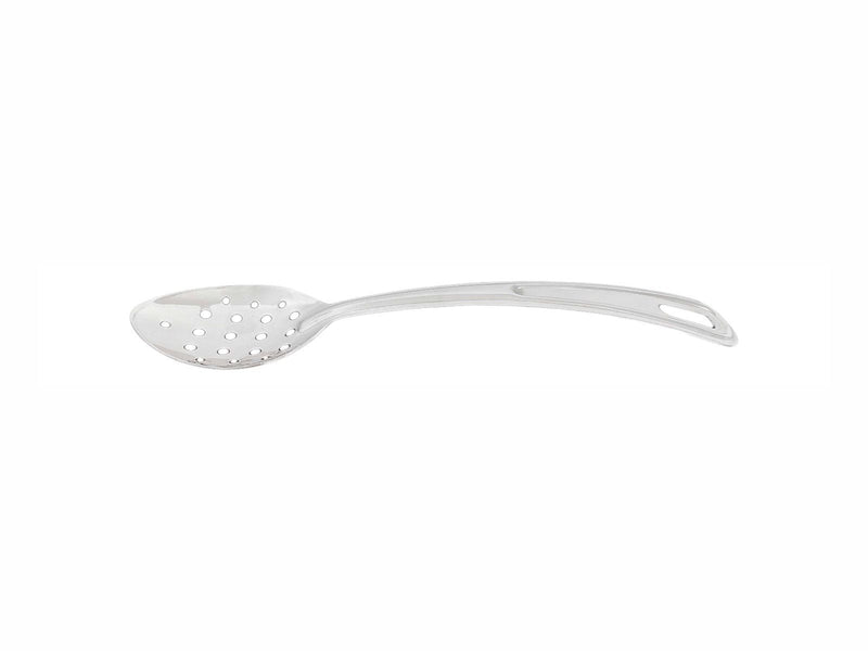 Thunder 4" x 2-3/4", 7-1/4" Handle, Perforated Curved Basting Spoon, Perforated Hole Sizes: 1/4" Diameter x 1/8" Diameter, Heavy-Duty, Each