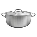 Thunder 15 Qt, 15" Diameter x 5-3/4" Height, 2-3/8" Welded Handle, Brazier Pot with 15" Diameter x 1/2" Thickness Lid, Stainless Steel, Encapsulated Base, Each