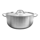 Thunder 20 Qt, 16-1/2" Diameter x 6-1/4" Height, 2-3/8" Welded Handle, Brazier Pot with 16-1/2" Diameter x 1/2" Thickness Lid, Stainless Steel, Encapsulated Base, Each