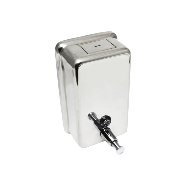Thunder 40 oz, 8-1/4" x 5-1/4" x 4-7/8", Vertical Rectangular Soap Dispenser, Stainless Steel 18-8, 304 Material, Each