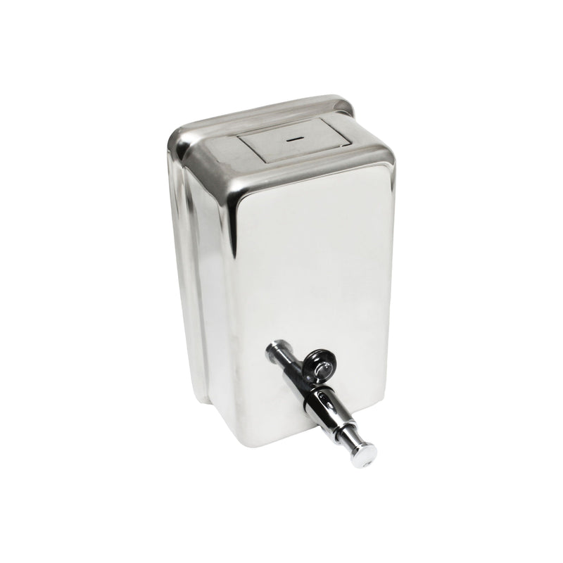 Thunder 40 oz, 8-1/4" x 5-1/4" x 4-7/8", Vertical Rectangular Soap Dispenser, Stainless Steel 18-8, 304 Material, Each