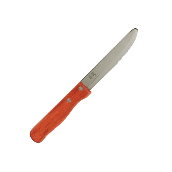 Thunder 5" Blade Round Tip, 9-7/8" Overall Length x 1" Overall Width, Jumbo Knife, Stainless Steel with Wooden Handle, Dozen