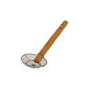 Thunder 4" Diameter x 1-1/4" Height, Galvanized Fine Mesh Skimmer, Galvanized Wire Mesh with 9-1/4" length x 1" width Bamboo Handle, Each
