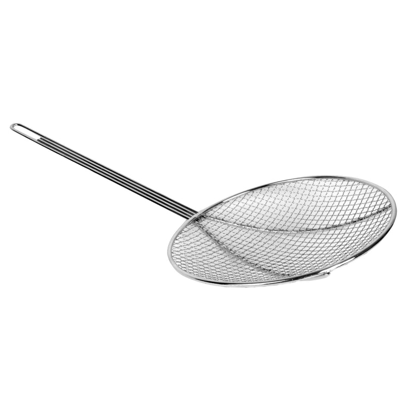 Thunder 12" Diameter, 12-1/2" Handle Length, Round Wire Skimmer, Nickel Plated, Easy to Clean, Each