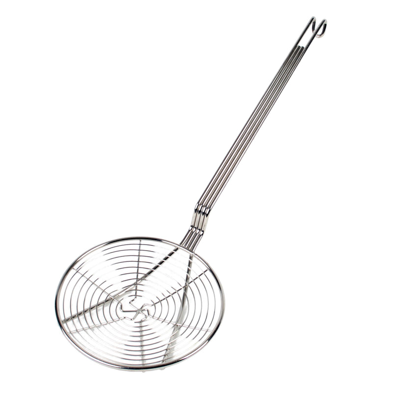 Thunder 7" Diameter, 13" Handle Length, Round Spiral Wire Skimmer, Nickel Plated, Easy to Clean, Each