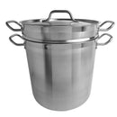 Thunder 20 qt, Pasta Cooker with 12-1/2" Diameter x 3/4" Thickness Lid, Stainless Steel, Encapsulated Base, NSF, Each