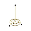 Thunder 3-1/2" Diameter x 6" Pole Height, Tri-Pod Circular Base Check Spindle, Iron Plated Wire, Gold Finished, Each