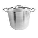 Thunder 20 qt, 12-3/8" Diameter x 10-1/2" Height, 2-1/2" Welded Handle, Stock Pot with 12-3/8" Diameter x 5/8" Thickness Lid, Stainless Steel, Encapsulated Base, NSF, Each