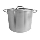 Thunder 32 qt, 15" Diameter x 12" Height, 2-3/8" Welded Handle, Stock Pot with 15" Diameter x 1/2" Thickness Lid, Stainless Steel, Encapsulated Base, NSF, Each