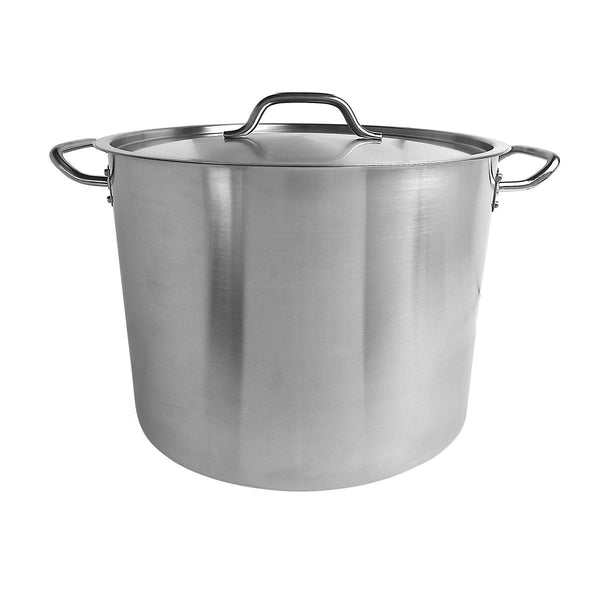 Thunder 32 qt, 15" Diameter x 12" Height, 2-3/8" Welded Handle, Stock Pot with 15" Diameter x 1/2" Thickness Lid, Stainless Steel, Encapsulated Base, NSF, Each