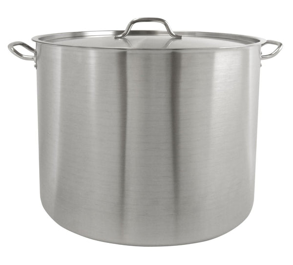 Thunder 80 Qt, 20-3/8" Diameter x 16" Height, 2-3/8" Welded Handle, Stock Pot with 20-3/8" Diameter x 5/8" Thickness Lid, Stainless Steel, Encapsulated Base, Each