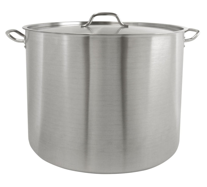 Thunder 80 Qt, 20-3/8" Diameter x 16" Height, 2-3/8" Welded Handle, Stock Pot with 20-3/8" Diameter x 5/8" Thickness Lid, Stainless Steel, Encapsulated Base, Each