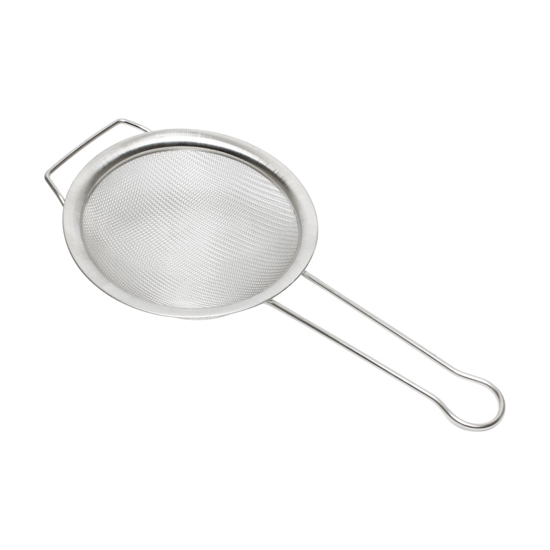 Thunder 8" Diameter x 2-1/2" Height, 6-3/8" Handle Length, 3/4" Support Handle, Strainer with Support Handle, Stainless Steel Single Mesh with frame and support handle, Each