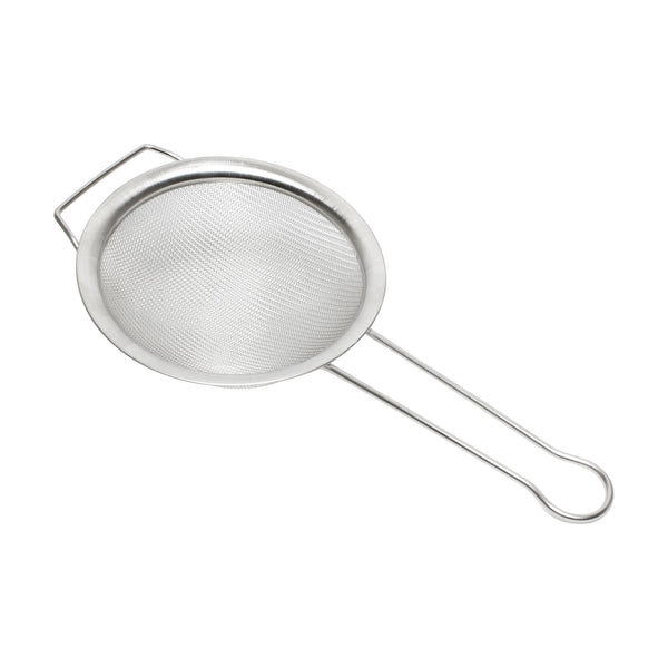 Thunder 10" Diameter x 3-1/2" Height, 8" Handle Length, 7/8" Support Hook, Strainer with Support Handle, Stainless Steel Single Mesh with frame and support handle, Each
