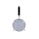 Thunder 6" Diameter x 2-1/2" Height, 6-1/2" Handle Length with 1" Front Hook Length, Double Fine Mesh Strainer, Stainless Steel 18/8, 304 Material with Black Color Polypropylene Handle, Easy to Clean, Each