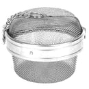 Thunder 4-3/8" Diameter x 4" Height, Tea Ball with Chain and Mesh, Stainless Steel 18/8, 304 Material, Each