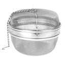Thunder 5-1/4" Diameter x 4-1/4" Height, Tea Ball with Chain and Mesh, Stainless Steel 18/8, 304 Material, Each