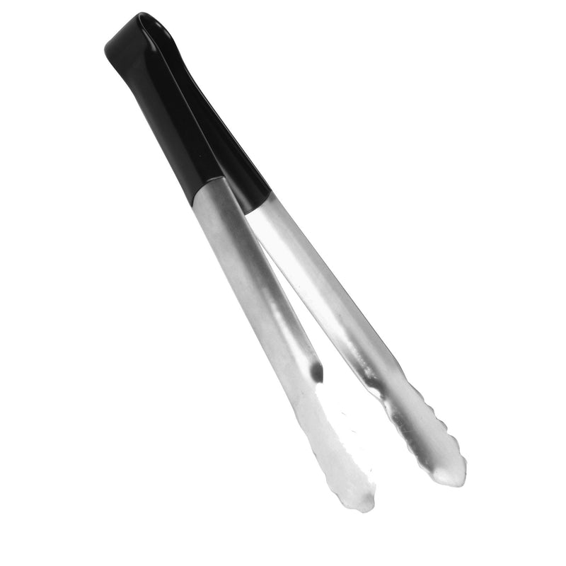 Thunder 16" x 5" x 1-1/2", Tong, Black Color, Stainless Steel Body with Non-Slip PolyVinyl Chloride Coated Handles, Each