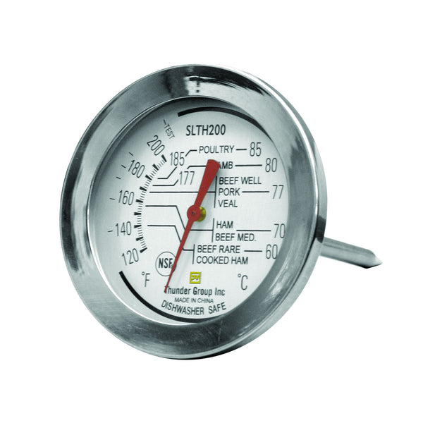 Thunder From 120¡F to 220¡F Zone Dial Meat Thermometer, Compact Stainless Steel Case with Pocket Clip, Glass Lens, Aluminum Pointer and Brass Gears, NSF, Each