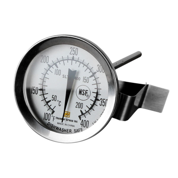Thunder From 100¡F to 400¡F Dial Deep Fry/Candy Thermometer, Stainless Steel Case, Glass Lens with Aluminum Pointer and Brass Gears, Dishwasher Safe, NSF, Each