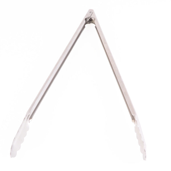 Thunder 16" x 1-1/4" x 1-3/8", Flat Spring Utility Tong with Locking Ring, Stainless Steel, Each