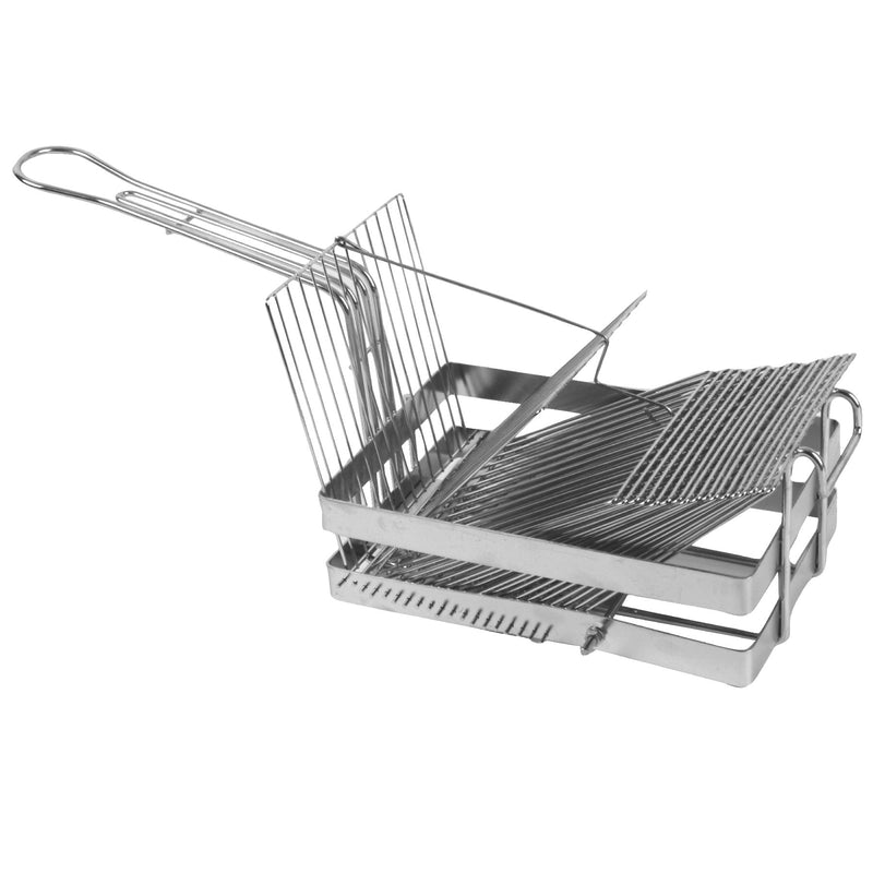 Thunder 19-3/8" x 6-1/4" x 7-5/8", 18 Slots, Tostada Shell Basket, Nickel Plated, Each