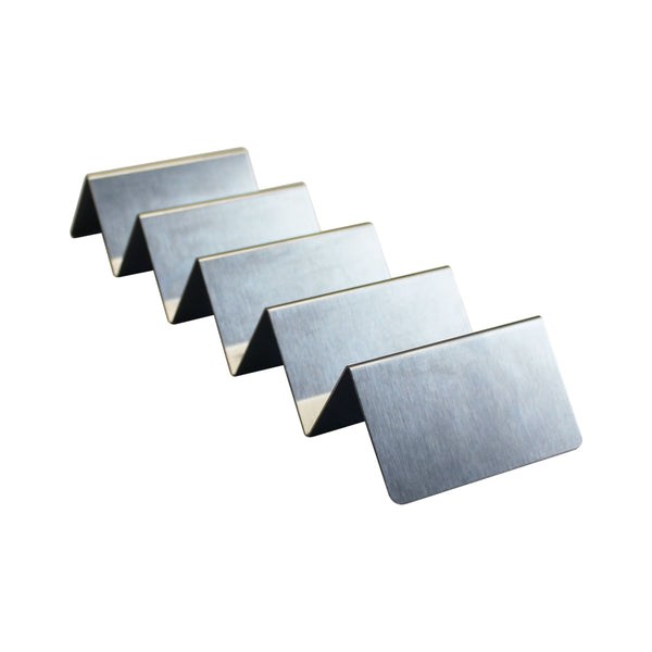 Thunder 13-7/8" x 4" x 2", 4-5 Compartment Taco Holder (Slot Size: 2-3/4" x 2" x 1-4/9"), Stainless Steel 18/0, Each