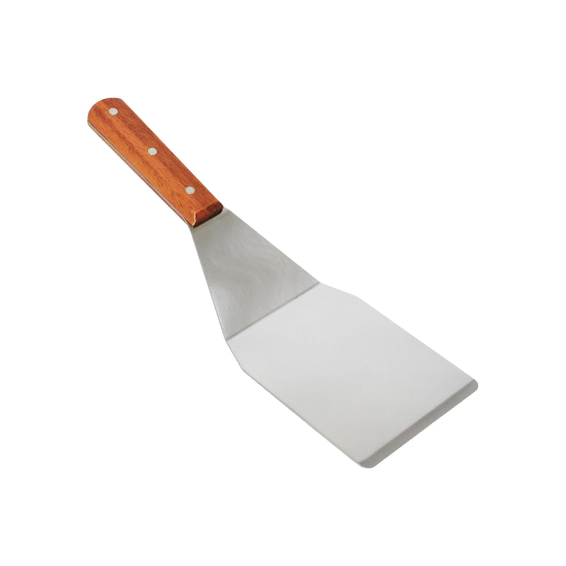 Thunder 5-1/2" x 4-1/2" x 13-1/2", Hamburger Turner, Stainless Steel with Wooden Handle, Each