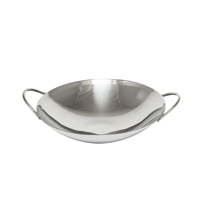 Thunder 8" Diameter, Wok with Dual Side Handles, Stainless Steel, Each