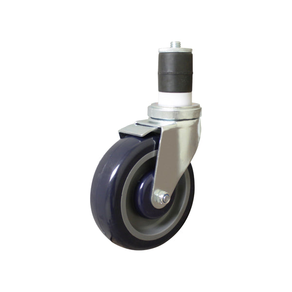 Thunder 5" Diameter x 2-1/2" Width x 8-3/4" Height, Worktable Caster, Steel frame, Polypropylene Wheel & Polyurethane Wheel Center, NSF, Each