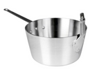 Thunder 10 qt, 11-7/8" Diameter x 6-1/8" Height with 9-3/4" Handle, 4" Front Stem Catcher, Fryer Sauce Pan, Aluminum, 2.6mm Thickness with Plated with Plated Iron Handle, Mirror-Finished, Each