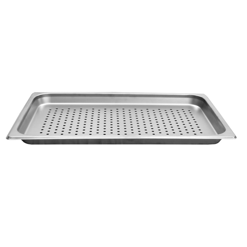 Thunder Full Size, 1-1/4" Deep, Perforated, Anti-Jam, Heavy-Duty, Stainless Steel 18-8, 304 Material, True 24 Gauge, NSF, Each