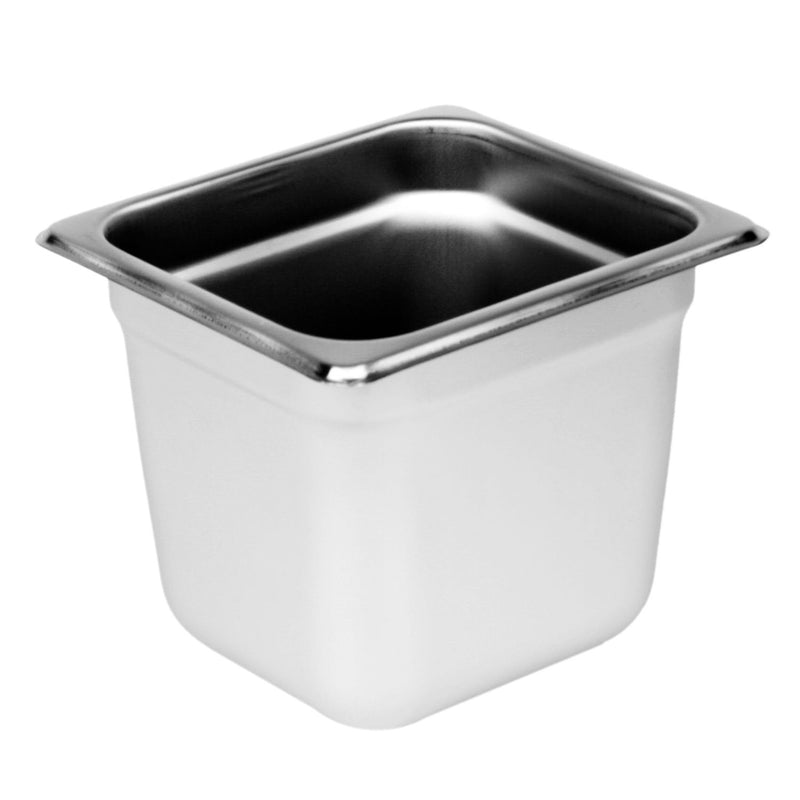 Thunder Sixth Size, 6" Deep, Anti-Jam, Heavy-Duty, Stainless Steel 18-8, 304 Material, True 25 Gauge, NSF, Each